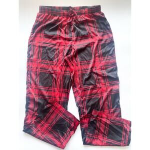 Women's House of Harlow Sleepwear Silky Sleep Pants Black and Red Size Medium